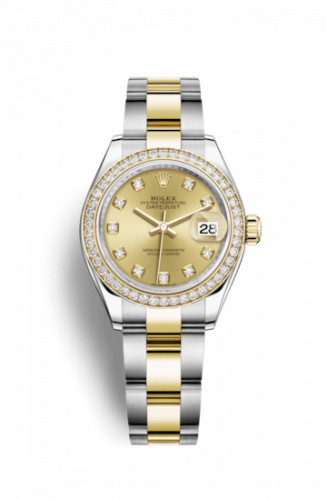 Remontoir à montres pour montre Rolex Lady-Datejust Lady-Datejust 28 Rolesor Yellow Diamond / Oyster / Champagne Diamond
