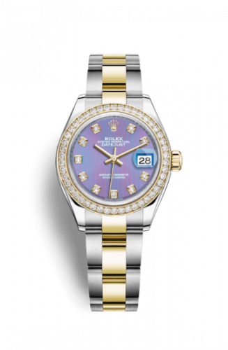 Remontoir à montres pour montre Rolex Lady-Datejust Lady-Datejust 28 Rolesor Yellow Diamond / Oyster / Lavender Diamond