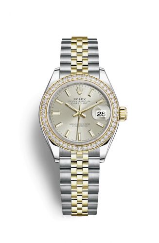 Remontoir à montres pour montre Rolex Lady-Datejust Lady-Datejust 28 Rolesor Yellow Diamond / Jubilee / Argent