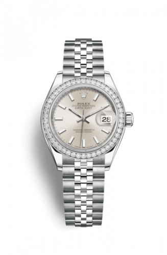 Remontoir à montres pour montre Rolex Lady-Datejust Lady-Datejust 28 Stainless Steel / Diamond / Argent / Jubilee