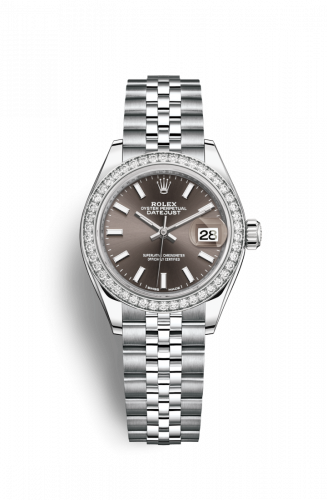 Remontoir à montres pour montre Rolex Lady-Datejust Lady-Datejust 28 Stainless Steel / Diamond / Gris / Jubilee