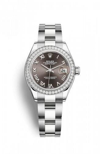 Remontoir à montres pour montre Rolex Lady-Datejust Lady-Datejust 28 Stainless Steel / Diamond / Gris - Roman / Oyster