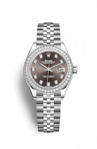 Remontoir à montres pour montre Rolex Lady-Datejust Lady-Datejust 28 Stainless Steel / Diamond / Gris - Diamond / Jubilee