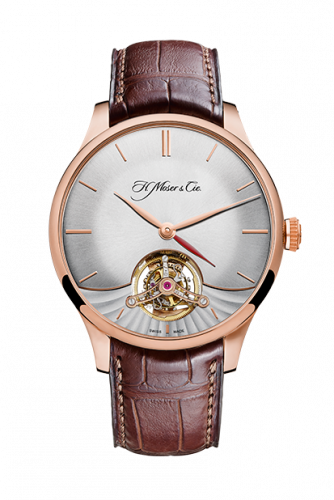 Remontoir à montres pour montre H. Moser & Cie Venturer Venturer Tourbillon Dual Time, Red Or, Argenté Dial