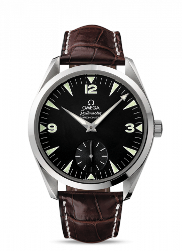 Watch Winder for watch Omega Railmaster Seamaster Aqua Terra 150M Hand Wound 49.2 Railmaster Stainless Steel / Brown Alligator