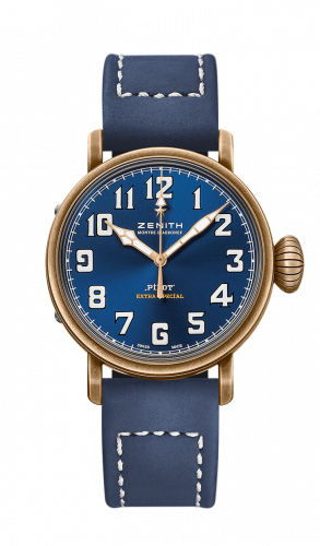 Remontoir à montres pour montre Zenith Pilot Pilot Type 20 Extra Special Bronze / Bleu / Strap