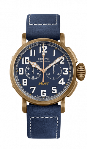 Remontoir à montres pour montre Zenith Pilot Pilot Type 20 Extra Special Chronograph Bronze / Bleu