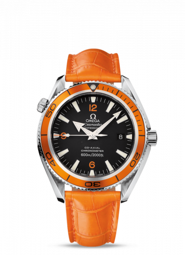 Watch Winder for watch Omega Seamaster Planet Ocean Seamaster Planet Ocean 600M Co-Axial 42 Stainless Steel / Orange / Alligator