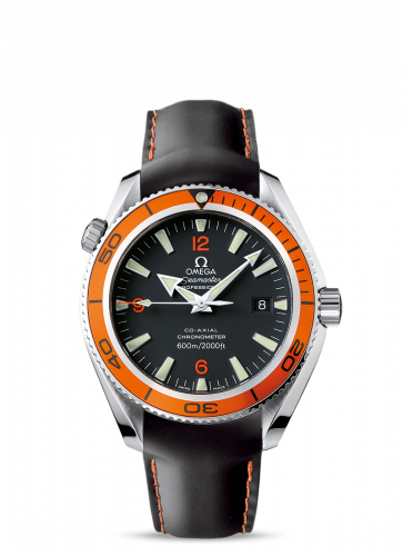 Watch Winder for watch Omega Seamaster Planet Ocean Seamaster Planet Ocean 600M Co-Axial 42 Stainless Steel / Orange / Rubber