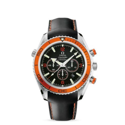 Watch Winder for watch Omega Seamaster Planet Ocean Seamaster Planet Ocean 600M Co-Axial 45.5 Chronograph Stainless Steel / Orange / Rubber