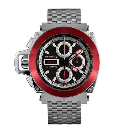 Remontoir à montres pour montre Formex Motorsport Motorsport Automatic Chronograph Red Bezel / Noire / Bracelet