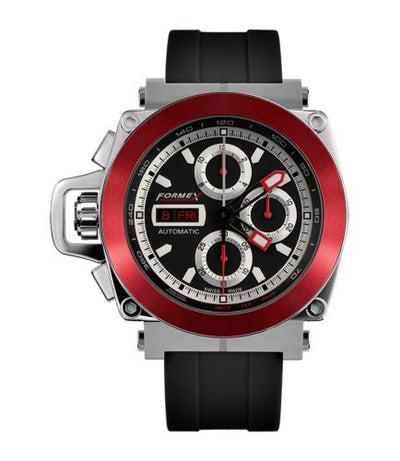 Remontoir à montres pour montre Formex Motorsport Motorsport Automatic Chronograph Red Bezel / Noire / Rubber