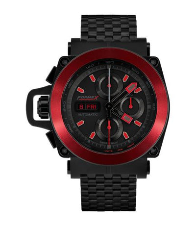 Remontoir à montres pour montre Formex Motorsport Motorsport Automatic Chronograph PVD / Red Bezel / Noire / Bracelet