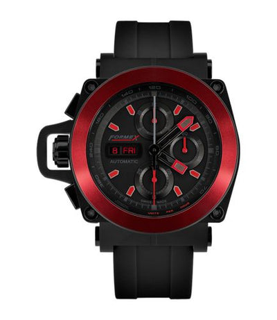 Remontoir à montres pour montre Formex Motorsport Motorsport Automatic Chronograph PVD / Red Bezel / Noire / Rubber
