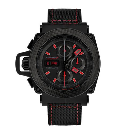 Remontoir à montres pour montre Formex Motorsport Motorsport Automatic Chronograph PVD / Carbon Bezel / Noire / Limited Edition / Calf
