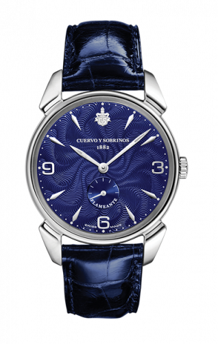 Remontoir à montres pour montre Cuervo y Sobrinos Historiador Historiador Flameante Stainless Steel / Argent / Alligator