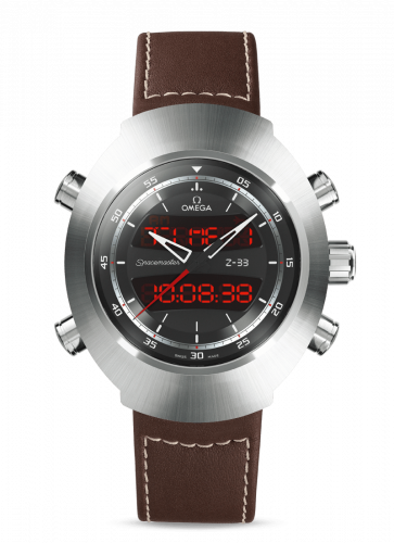 Watch Winder for watch Omega X-33 / Z-33 Spacemaster Z-33 Titanium / Black / Leather