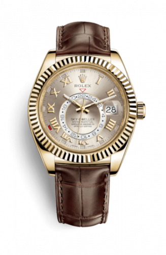 Uhrenbeweger für Uhr Rolex Sky-Dweller Sky-Dweller Yellow Gold / Silver Roman / Alligator