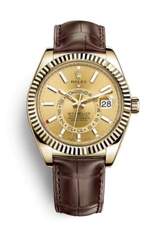Uhrenbeweger für Uhr Rolex Sky-Dweller Sky-Dweller Yellow Gold / Champagne / Alligator