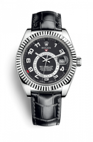 Remontoir à montres pour montre Rolex Sky-Dweller Sky-Dweller Or Blanc / Noire / Alligator