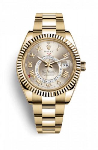 Remontoir à montres pour montre Rolex Sky-Dweller Sky-Dweller Yellow Or / Argent Roman
