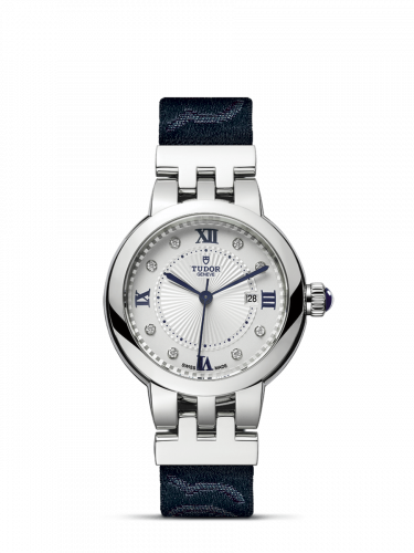 Remontoir à montres pour montre Tudor Clair de Rose Clair de Rose 30 Stainless Steel / Argent-Diamond / Fabric