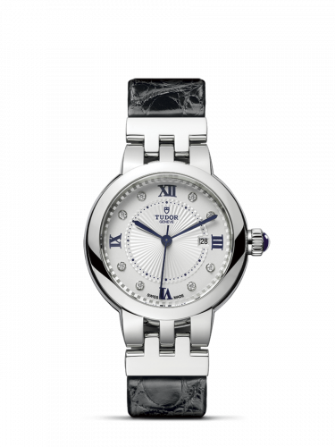 Remontoir à montres pour montre Tudor Clair de Rose Clair de Rose 30 Stainless Steel / Argent-Diamond / Alligator