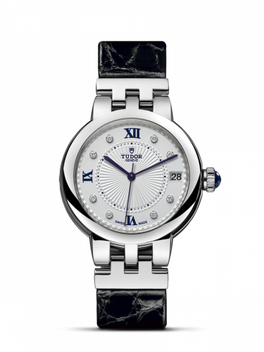 Remontoir à montres pour montre Tudor Clair de Rose Clair de Rose 34 Stainless Steel / Argent-Diamond / Alligator