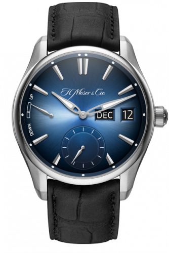 Remontoir à montres pour montre H. Moser & Cie Pioneer Pioneer Perpetual Calendar MD Stainless Steel / Funky Bleu