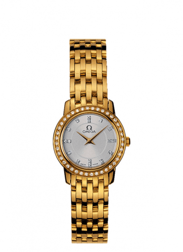 Watch Winder for watch Omega De Ville De Ville Prestige Quartz 22 Yellow Gold / Diamond / Silver / Bracelet