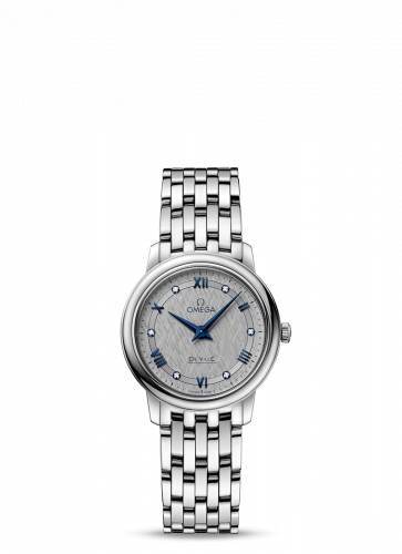 Watch Winder for watch Omega De Ville De Ville Prestige Quartz 27.4 Stainless Steel / Vintage Grey Silk / Bracelet