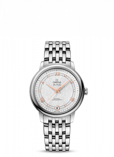 Watch Winder for watch Omega De Ville De Ville Prestige Co-Axial 32.7 Stainless Steel / Vintage Silk Silver / Bracelet