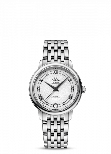 Watch Winder for watch Omega De Ville De Ville Prestige Co-Axial 32.7 Stainless Steel / Vintage Silk Silver / Bracelet