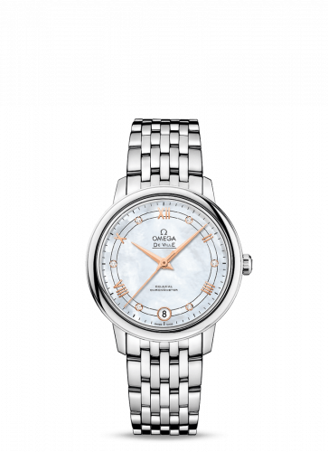 Watch Winder for watch Omega De Ville De Ville Prestige Co-Axial 32.7 Stainless Steel / White MOP / Stainless Steel