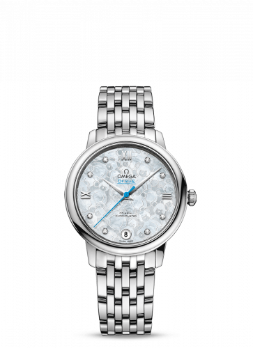 Watch Winder for watch Omega De Ville De Ville Prestige Co-Axial 32.7 Stainless Steel / White MOP / Stainless Steel / Orbis