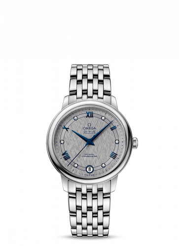 Watch Winder for watch Omega De Ville De Ville Prestige Co-Axial 32.7 Stainless Steel / Vintage Grey Silk / Bracelet