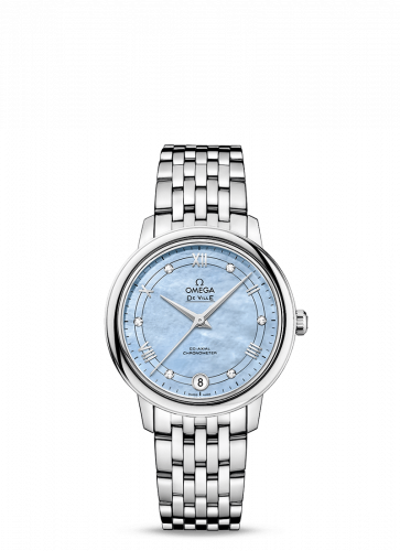 Watch Winder for watch Omega De Ville De Ville Prestige Co-Axial 32.7 Stainless Steel / Blue MOP / Stainless Steel