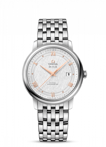 Watch Winder for watch Omega De Ville De Ville Prestige Co-Axial 39.5 Stainless Steel / Vintage Silver Silk / Bracelet