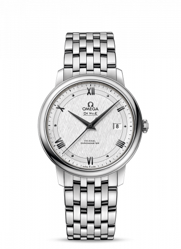 Watch Winder for watch Omega De Ville De Ville Prestige Co-Axial 39.5 Stainless Steel / Vintage Silver Silk / Bracelet