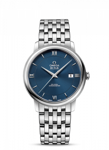 Watch Winder for watch Omega De Ville De Ville Prestige Co-Axial 39.5 Stainless Steel / Blue / Bracelet