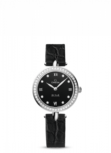 Watch Winder for watch Omega De Ville De Ville Prestige Dewdrop Quartz 27.4 Stainless Steel / Black / Diamond