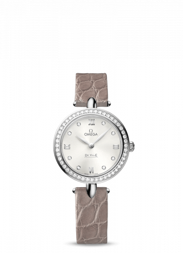 Watch Winder for watch Omega De Ville De Ville Prestige Dewdrop Quartz 27.4 Stainless Steel / Diamond / Silver