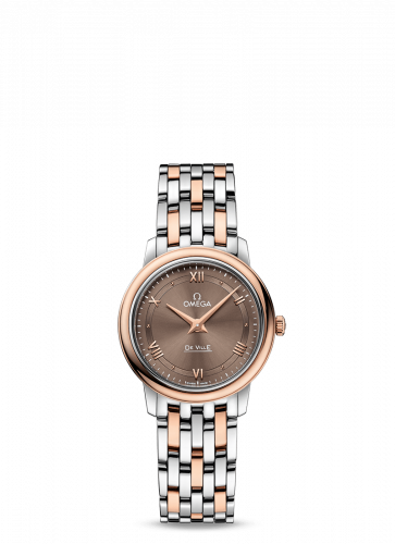 Watch Winder for watch Omega De Ville De Ville Prestige Quartz 27.4 Stainless Steel / Red Gold / Vintage Brown / Bracelet