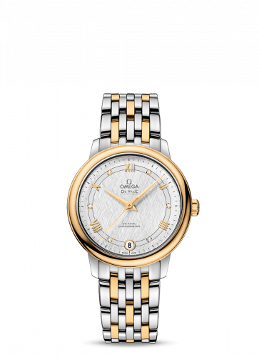 Watch Winder for watch Omega De Ville De Ville Prestige Co-Axial 32.7 Stainless Steel / Yellow Gold / Vintage Silver Silk / Bracelet