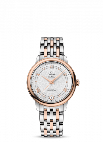 Watch Winder for watch Omega De Ville De Ville Prestige Co-Axial 32.7 Stainless Steel / Red Gold / Vintage Silk Silver / Bracelet