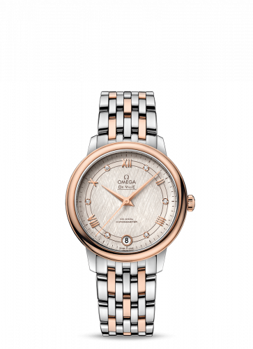 Watch Winder for watch Omega De Ville De Ville Prestige Co-Axial 32.7 Stainless Steel / Red Gold / Vintage Silver Silk / Bracelet