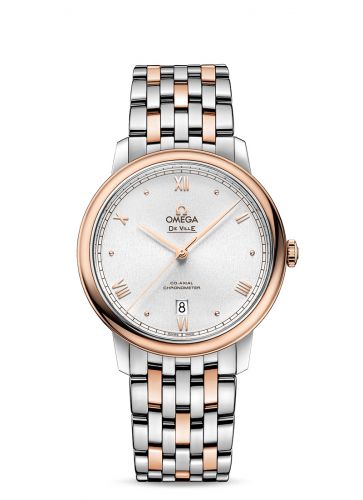 Watch Winder for watch Omega De Ville De Ville Prestige Co-Axial 39.5 Stainless Steel / Red Gold / Silver Sunburst / Bracelet