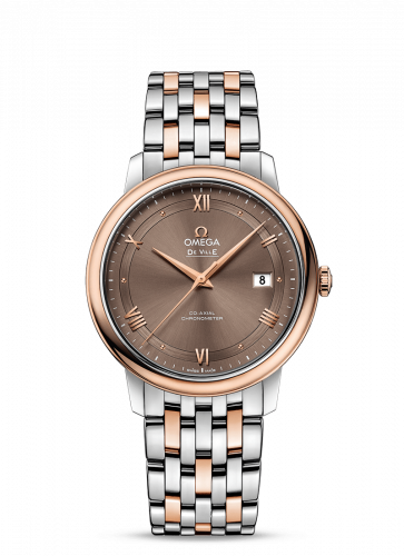 Watch Winder for watch Omega De Ville De Ville Prestige Co-Axial 39.5 Stainless Steel / Red Gold / Vintage Brown / Bracelet