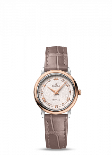 Watch Winder for watch Omega De Ville De Ville Prestige Quartz 27.4 Stainless Steel / Red Gold / Vintage Silver Silk