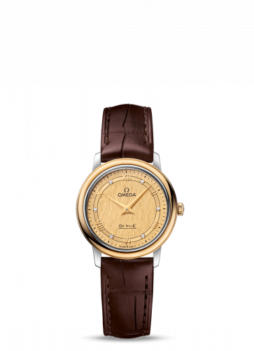 Watch Winder for watch Omega De Ville De Ville Prestige Quartz 27.4 Stainless Steel / Yellow Gold / Vintage Champagne Silk